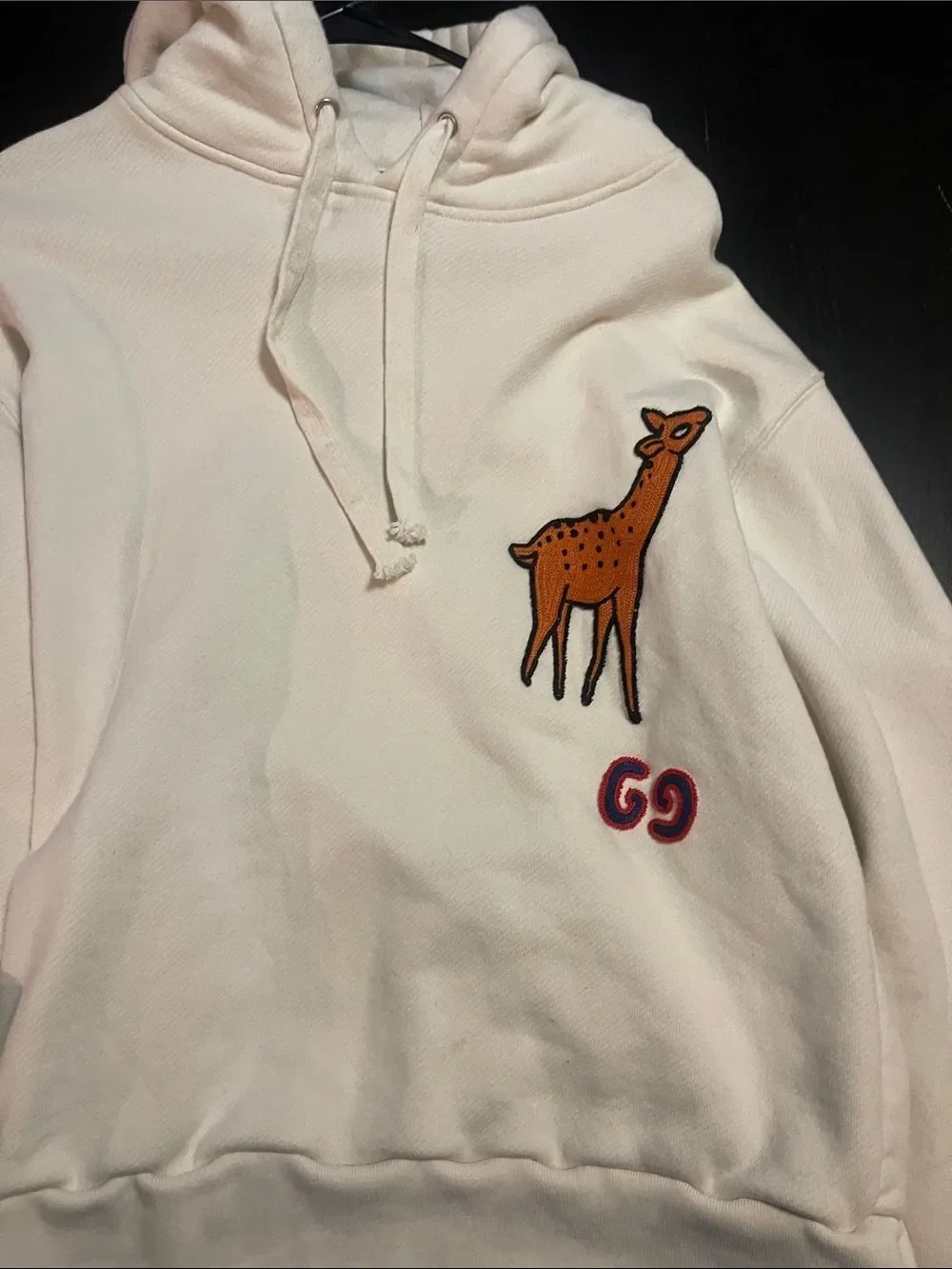 Gucci Cream Hoodie with Deer size medium